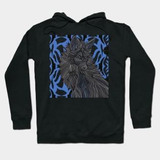 Tribal Blue Fox Hoodie